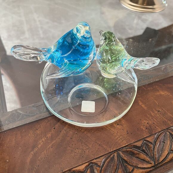 Partylite Birds of Spring Tealight Candle Holder Art Glass Bubbles Rare Retired - Picture 7 of 10